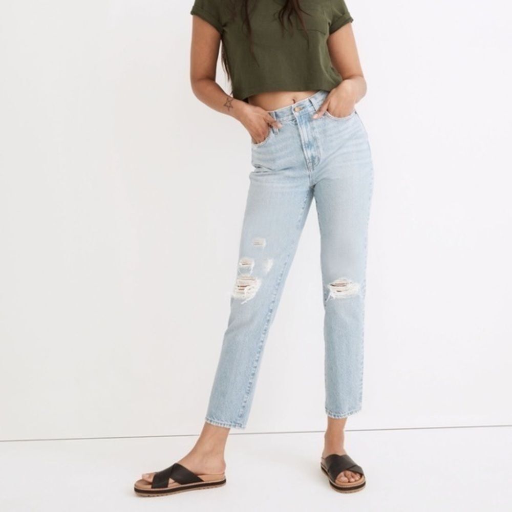 NWOT Madewell The Perfect Vintage Jean in Grandbay Light Wash Ripped Edition